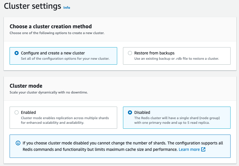 ElastiCache Configuration :: Start Full Stack Game with GameLift